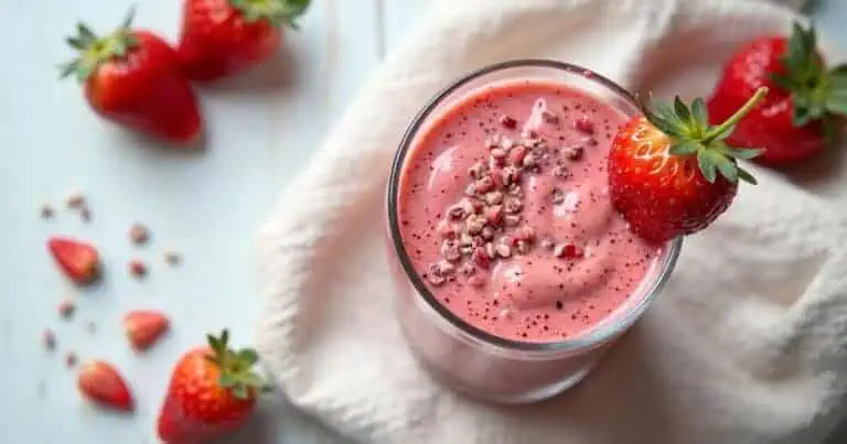 Białkowy koktajl po treningu (truskawki + jogurt)