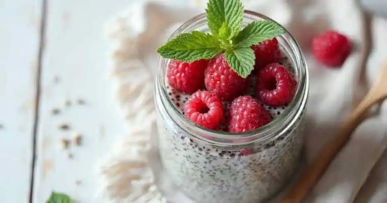 Pudding chia z malinami