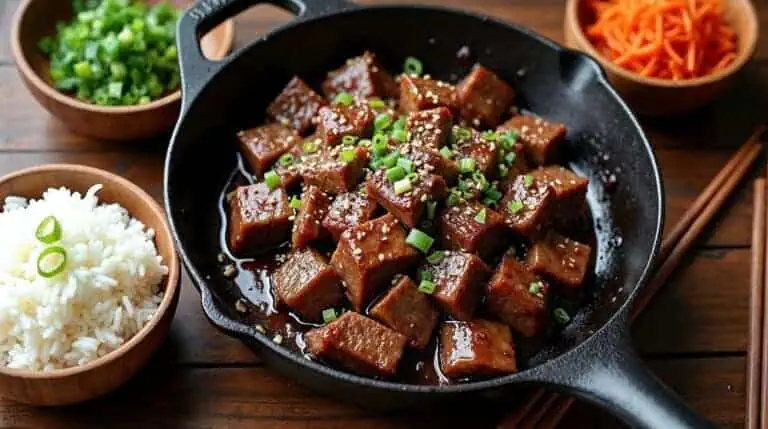 Wołowina bulgogi z ryżem jaśminowym (po koreańsku)